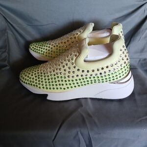 INC International Concepts Green and White Studded Sneakers